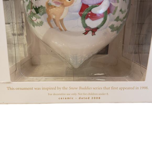 Hallmark Keepsake Ornaments Snow Buddies 2008 Ceramic Ornament NEW - Picture 4 of 13